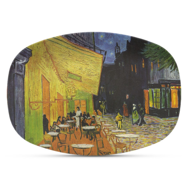 Custom Cafe Terrace at Night (Van Gogh 1888) Plastic Platter - Microwave & Oven Safe Composite Polymer