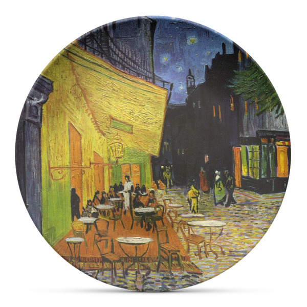 Custom Cafe Terrace at Night (Van Gogh 1888) Microwave Safe Plastic Plate - Composite Polymer