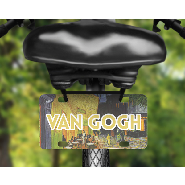Cafe Terrace at Night (Van Gogh 1888) Mini License Plate on Bicycle 4 hole