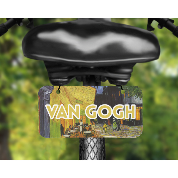 Cafe Terrace at Night (Van Gogh 1888) Mini License Plate on Bicycle - LIFESTYLE Two holes