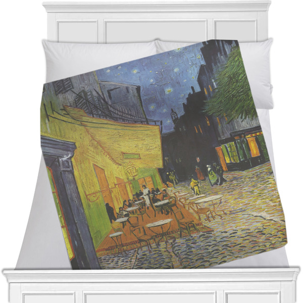 Custom Cafe Terrace at Night (Van Gogh 1888) Minky Blanket - Twin / Full - 80"x60" - Single Sided
