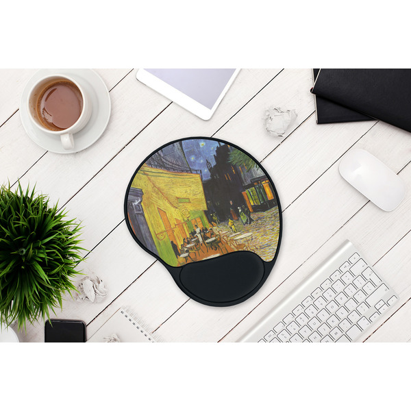 Cafe Terrace at Night (Van Gogh 1888) Mouse Pad with Wrist Rest - LIFESYTLE 1