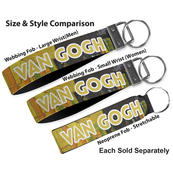 Cafe Terrace at Night (Van Gogh 1888) Multiple Key Ring comparison sizes