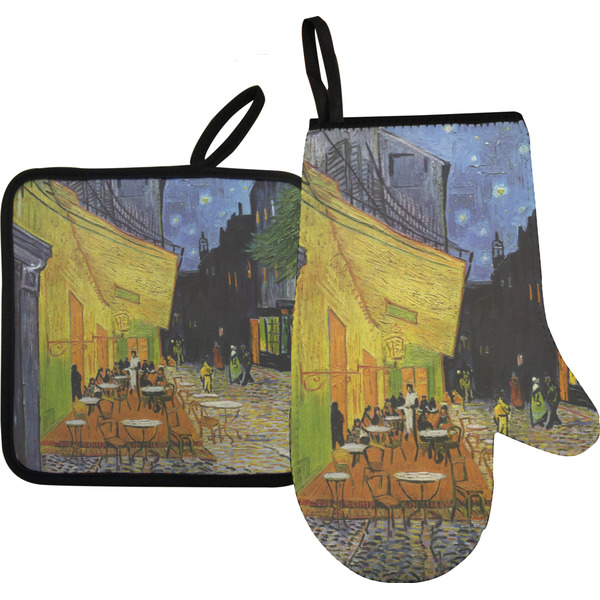 Custom Cafe Terrace at Night (Van Gogh 1888) Right Oven Mitt & Pot Holder Set