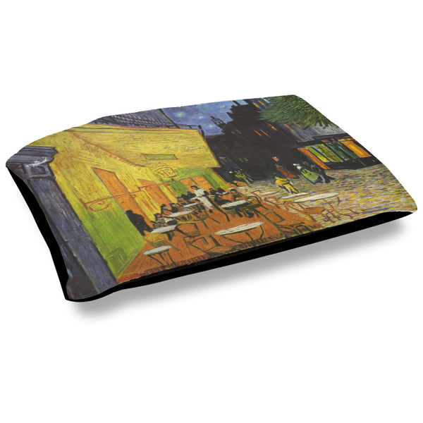 Custom Cafe Terrace at Night (Van Gogh 1888) Outdoor Dog Bed - Large