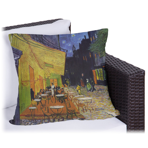 Custom Cafe Terrace at Night (Van Gogh 1888) Outdoor Pillow