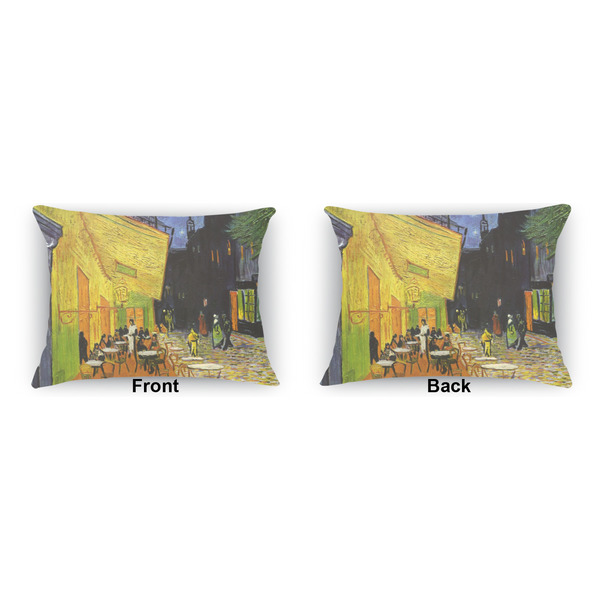 Cafe Terrace at Night (Van Gogh 1888) Outdoor Rectangular Throw Pillow (Front and Back)