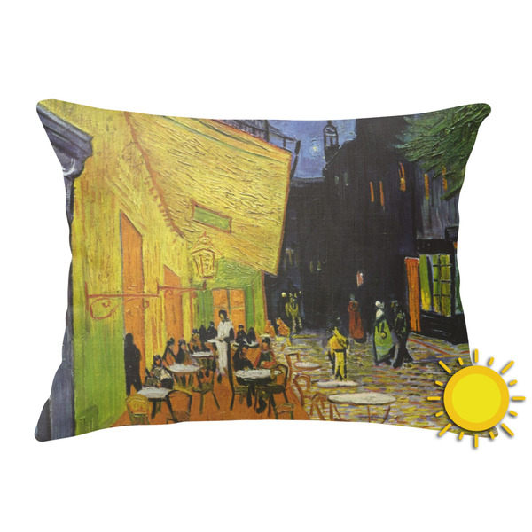 Custom Cafe Terrace at Night (Van Gogh 1888) Outdoor Throw Pillow (Rectangular)