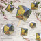 Cafe Terrace at Night (Van Gogh 1888) Party Supplies Combination Image - All items - Plates, Coasters, Fans