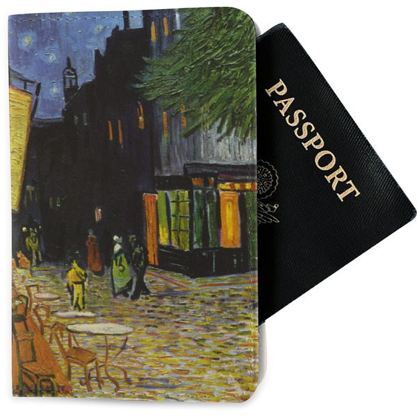 Custom Cafe Terrace at Night (Van Gogh 1888) Passport Holder - Fabric