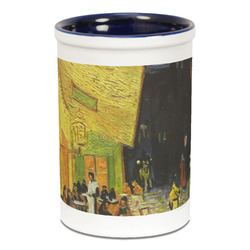 Cafe Terrace at Night (Van Gogh 1888) Ceramic Pencil Holders - Blue