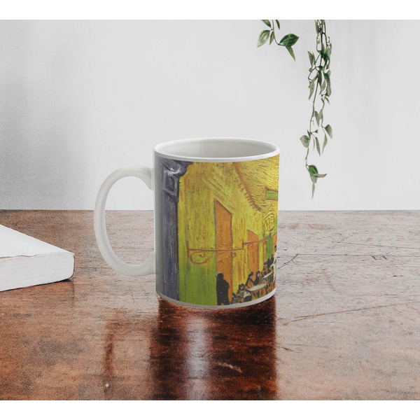Cafe Terrace at Night (Van Gogh 1888) Personalized Coffee Mug - Lifestyle
