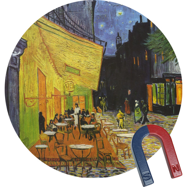 Custom Cafe Terrace at Night (Van Gogh 1888) Round Fridge Magnet