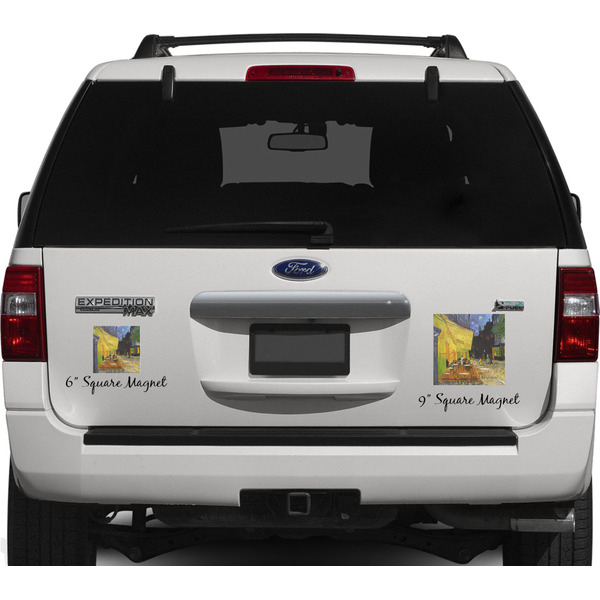 Cafe Terrace at Night (Van Gogh 1888) Personalized Square Car Magnets on Ford Explorer