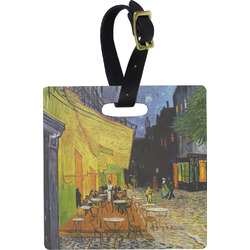 Cafe Terrace at Night (Van Gogh 1888) Plastic Luggage Tag - Square