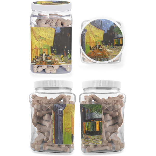 Cafe Terrace at Night (Van Gogh 1888) Pet Treat Jar - Multiple Angles