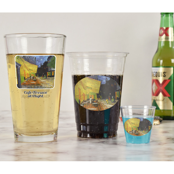 Cafe Terrace at Night (Van Gogh 1888) Pint Glass - Two Content - In Context