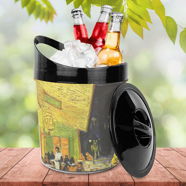 Cafe Terrace at Night (Van Gogh 1888) Plastic Ice Bucket - Lifestyle
