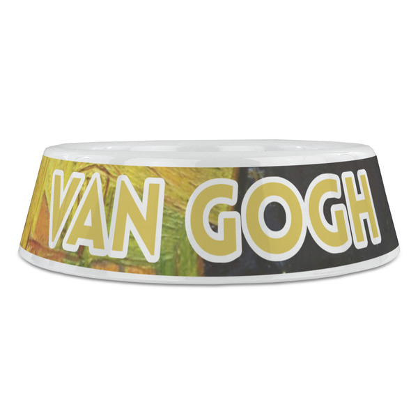 Cafe Terrace at Night (Van Gogh 1888) Plastic Pet Bowls - Large - Front