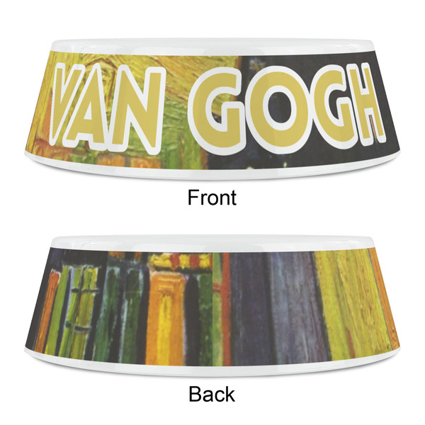 Cafe Terrace at Night (Van Gogh 1888) Plastic Pet Bowls - Small - Approval