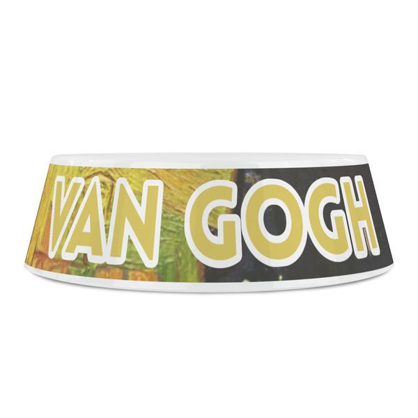 Cafe Terrace at Night (Van Gogh 1888) Plastic Pet Bowls - Small - Front