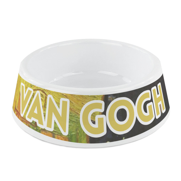 Custom Cafe Terrace at Night (Van Gogh 1888) Plastic Dog Bowl - Small