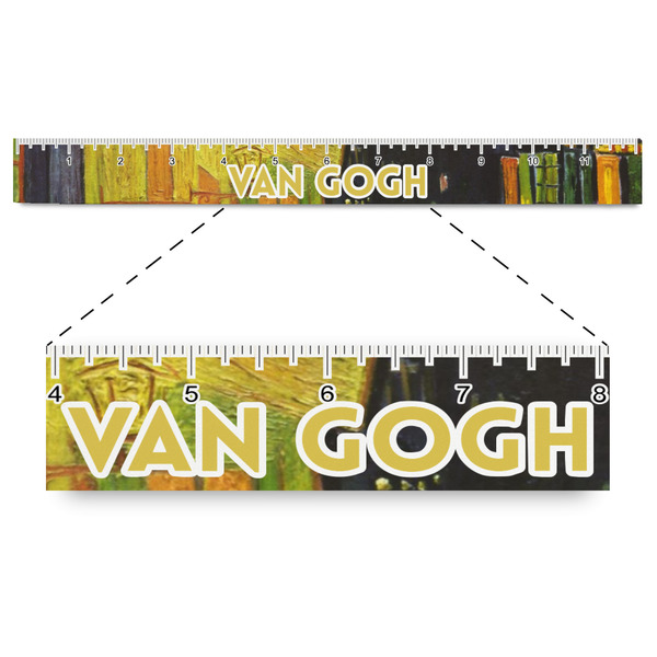 Custom Cafe Terrace at Night (Van Gogh 1888) Plastic Ruler - 12"
