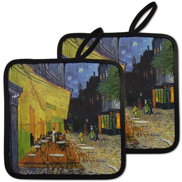 Custom Cafe Terrace at Night (Van Gogh 1888) Pot Holders - Set of 2