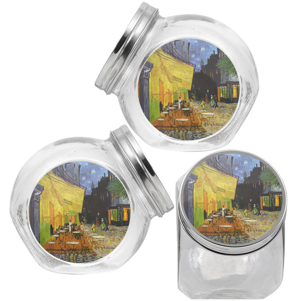 Cafe Terrace at Night (Van Gogh 1888) Puppy Treat Jar - Top Left Right