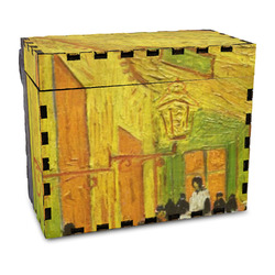 Cafe Terrace at Night (Van Gogh 1888) Wood Recipe Box - Full Color Print