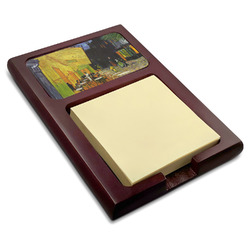 Cafe Terrace at Night (Van Gogh 1888) Red Mahogany Sticky Note Holder