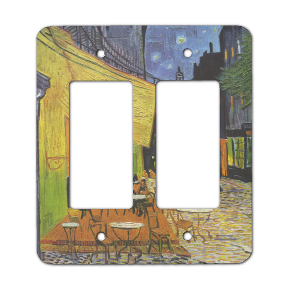 Custom Cafe Terrace at Night (Van Gogh 1888) Rocker Style Light Switch Cover - Two Switch