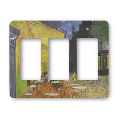 Cafe Terrace at Night (Van Gogh 1888) Rocker Style Light Switch Cover - Three Switch