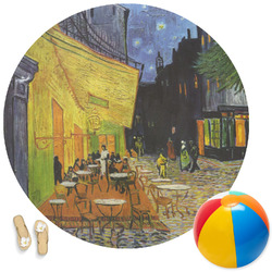 Cafe Terrace at Night (Van Gogh 1888) Round Beach Towel
