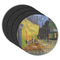 Cafe Terrace at Night (Van Gogh 1888) Round Rubber Backed Coasters - Set of 4