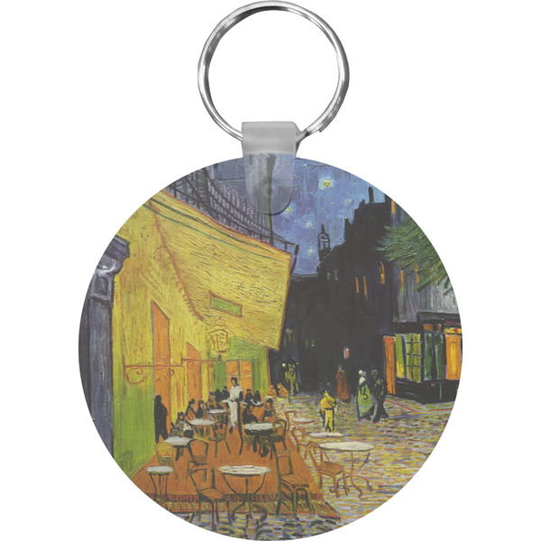 Custom Cafe Terrace at Night (Van Gogh 1888) Round Plastic Keychain