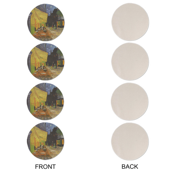 Cafe Terrace at Night (Van Gogh 1888) Round Linen Placemats - APPROVAL Set of 4 (single sided)