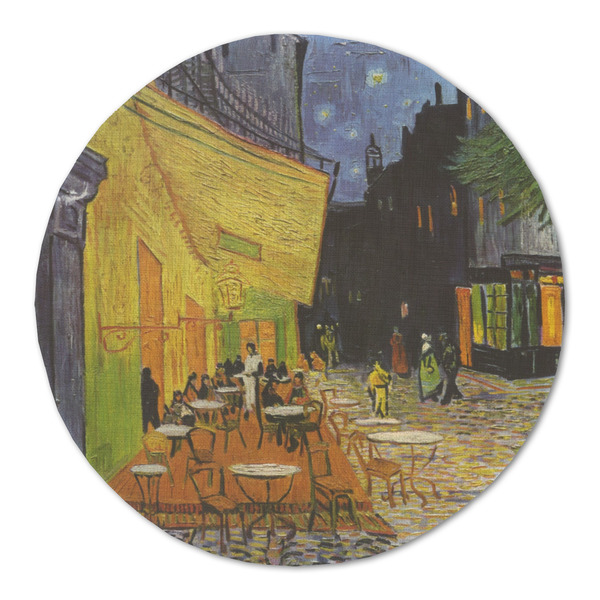 Custom Cafe Terrace at Night (Van Gogh 1888) Round Linen Placemat