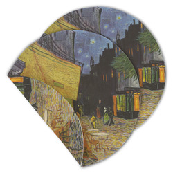 Cafe Terrace at Night (Van Gogh 1888) Round Linen Placemat - Double Sided