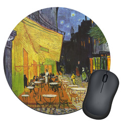 Cafe Terrace at Night (Van Gogh 1888) Round Mouse Pad