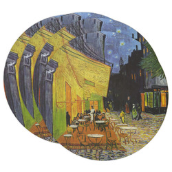 Cafe Terrace at Night (Van Gogh 1888) Round Paper Coasters