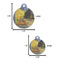 Cafe Terrace at Night (Van Gogh 1888) Round Pet ID Tag - Comparison Scale