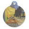 Cafe Terrace at Night (Van Gogh 1888) Round Pet ID Tag - Large - Front View