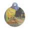 Cafe Terrace at Night (Van Gogh 1888) Round Pet ID Tag - Small - Front View