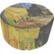 Cafe Terrace at Night (Van Gogh 1888) Round Pouf Ottoman (Top)