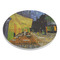 Cafe Terrace at Night (Van Gogh 1888) Round Stone Trivet - Angle View