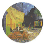 Cafe Terrace at Night (Van Gogh 1888) Round Stone Trivet