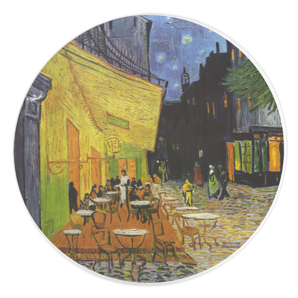 Custom Cafe Terrace at Night (Van Gogh 1888) Round Stone Trivet