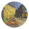 Cafe Terrace at Night (Van Gogh 1888) Round Stone Trivet - Front View