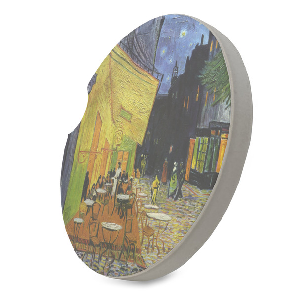Cafe Terrace at Night (Van Gogh 1888) Sandstone Car Coaster - Standing Angle
